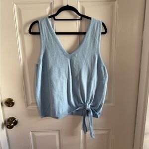 Simply Vera Vera Wang Light Blue V-Neck Tie-Hem Tank